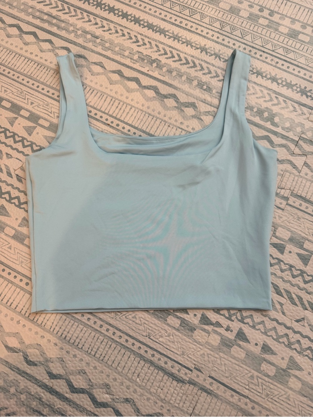 Amazon Light Blue Square Neck Crop Top